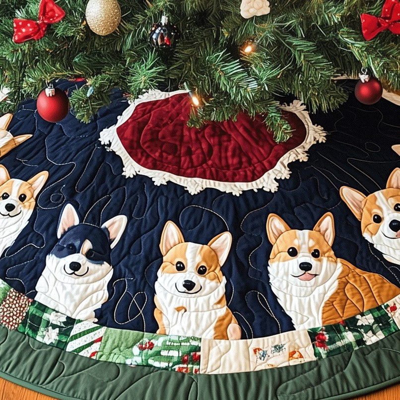 Corgi Festive Artisan Quilt Artwork