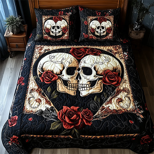 Skull Couple Artisan Quilt Artwork