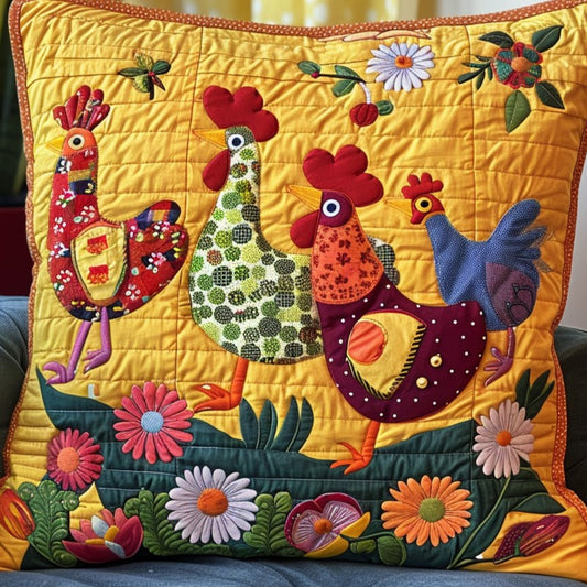 Adorable Chickens Artisan Quilt Artwork