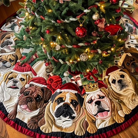 Bulldog Sleigh Ride Artisan Quilt Artwork