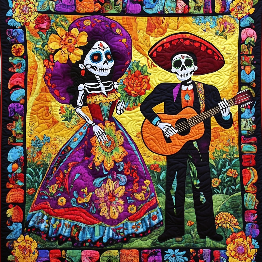 Dia De Los Muertos Artisan Quilt Artwork