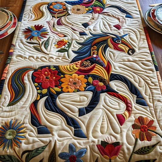 Dynamic Horse Artisan Quilt Artwork