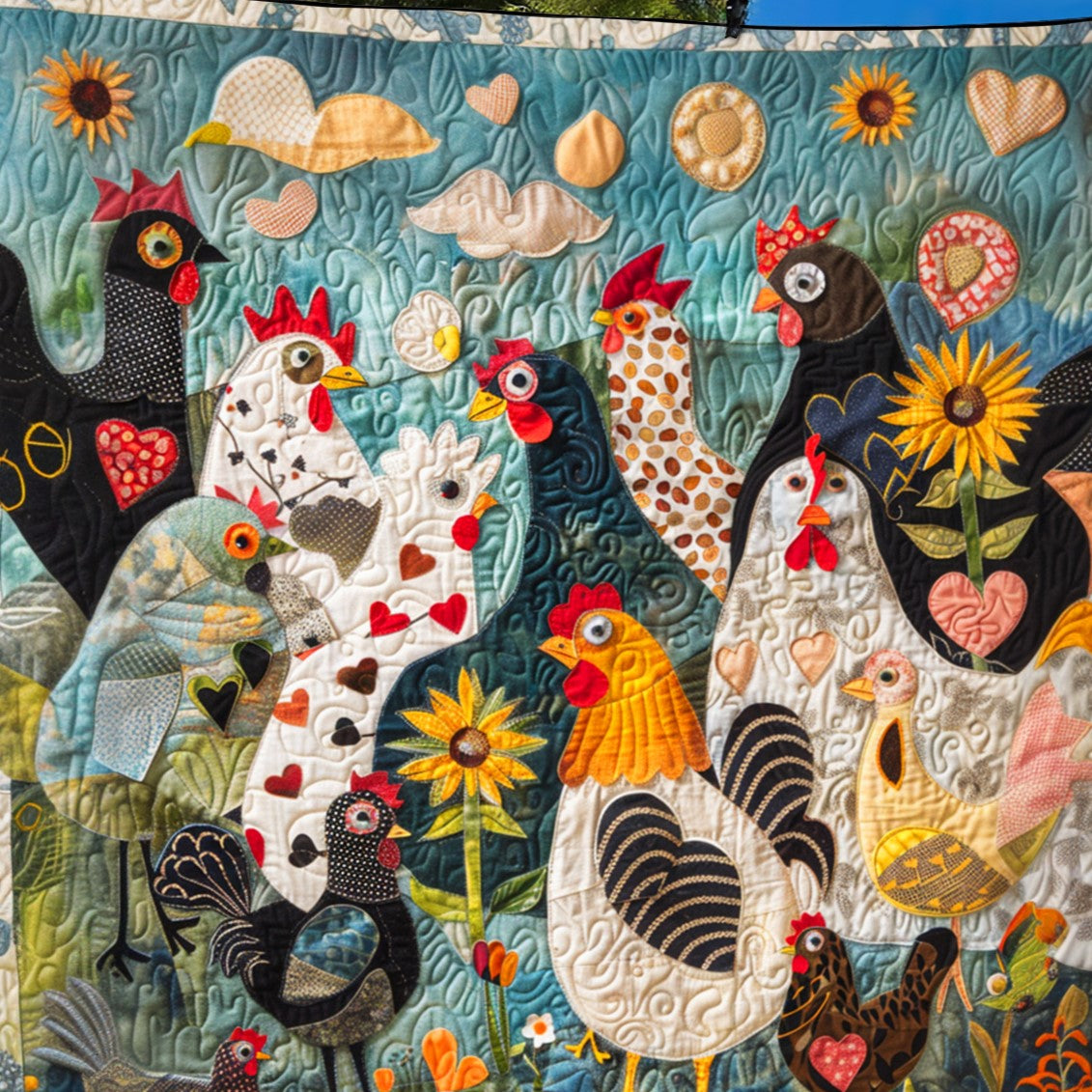 Feathered Garden Artisan Quilt Artwork