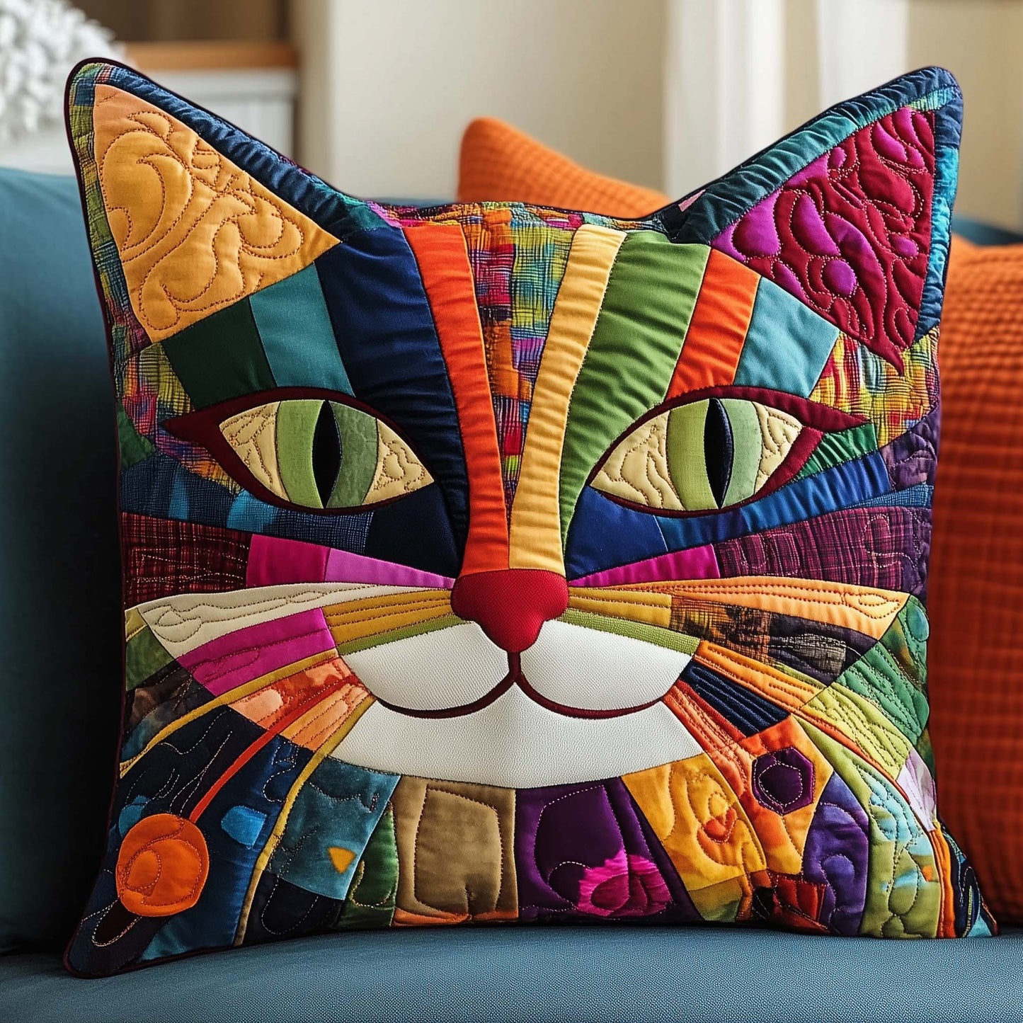 Funky Cat Artisan Quilt Artwork