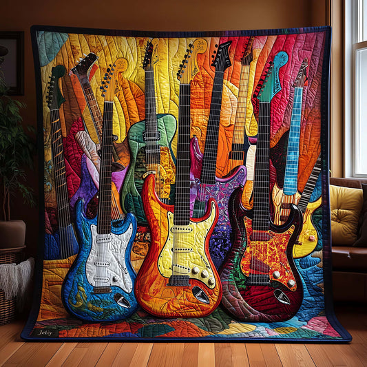 Guitar Sunshine Artisan Quilt Artwork