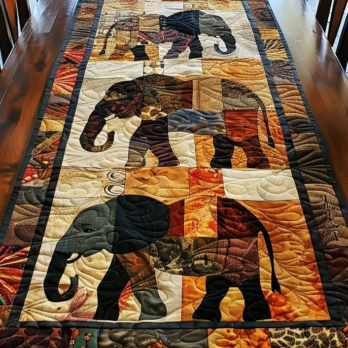 Regal Elephant Journey Artisan Quilt Artwork