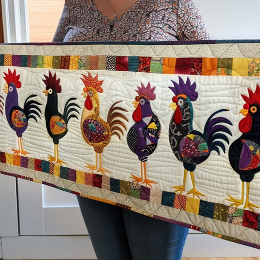 Rooster Parade Artisan Quilt Artwork