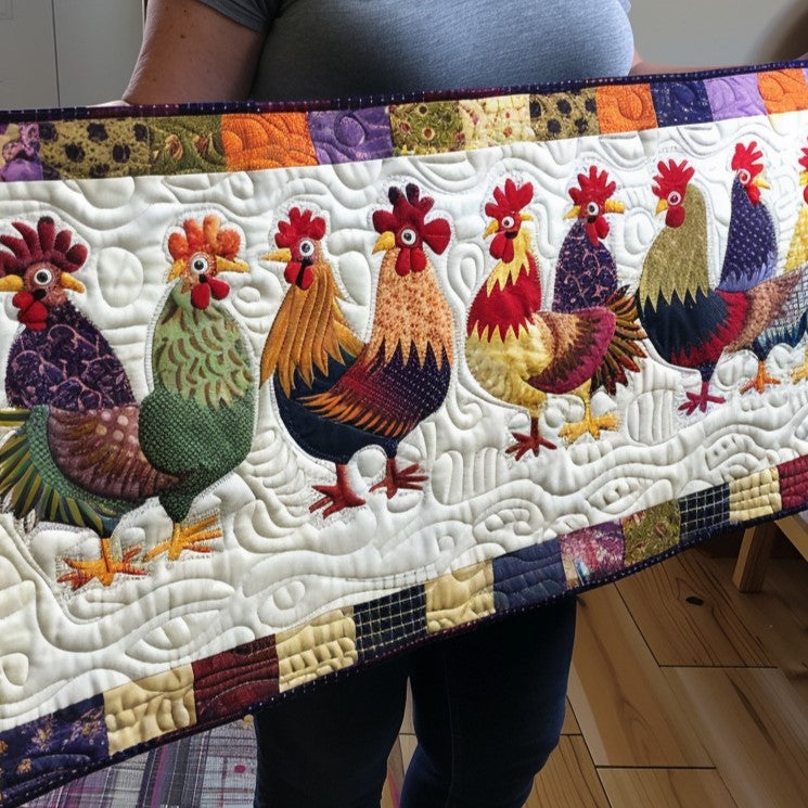 Rooster Rally Artisan Quilt Artwork